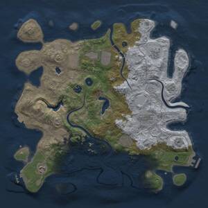 Thumbnail Rust Map: Procedural Map, Size: 4000, Seed: 438701025, 15 Monuments