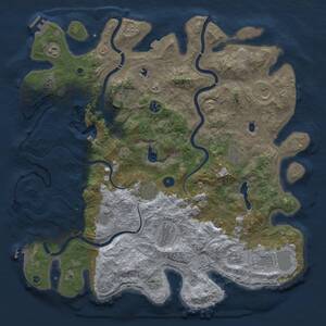Thumbnail Rust Map: Procedural Map, Size: 4500, Seed: 310230870, 17 Monuments