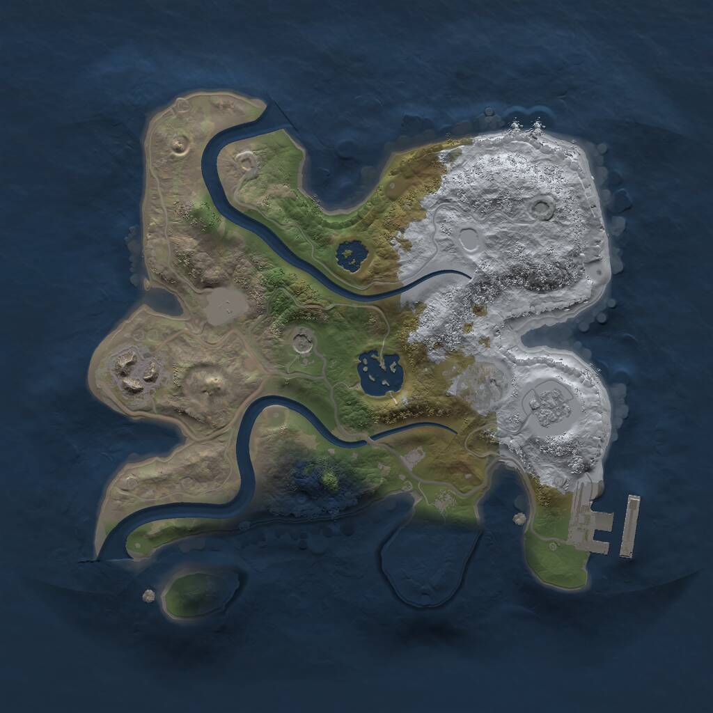 Rust Map: Procedural Map, Size: 2300, Seed: 698332, 6 Monuments