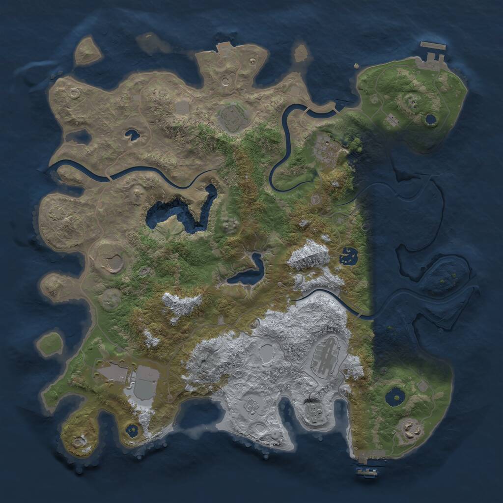 Rust Map: Procedural Map, Size: 4000, Seed: 2398, 14 Monuments