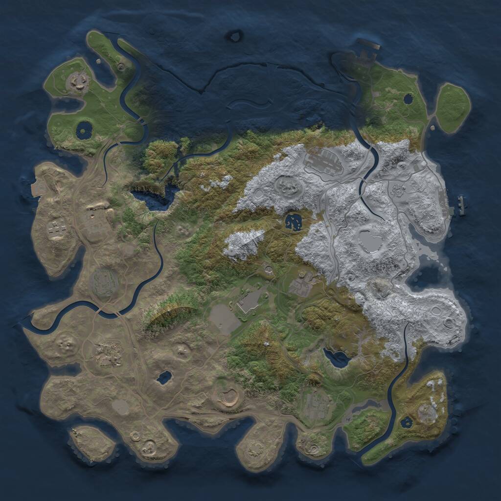 Rust Map: Procedural Map, Size: 4250, Seed: 167395384, 17 Monuments