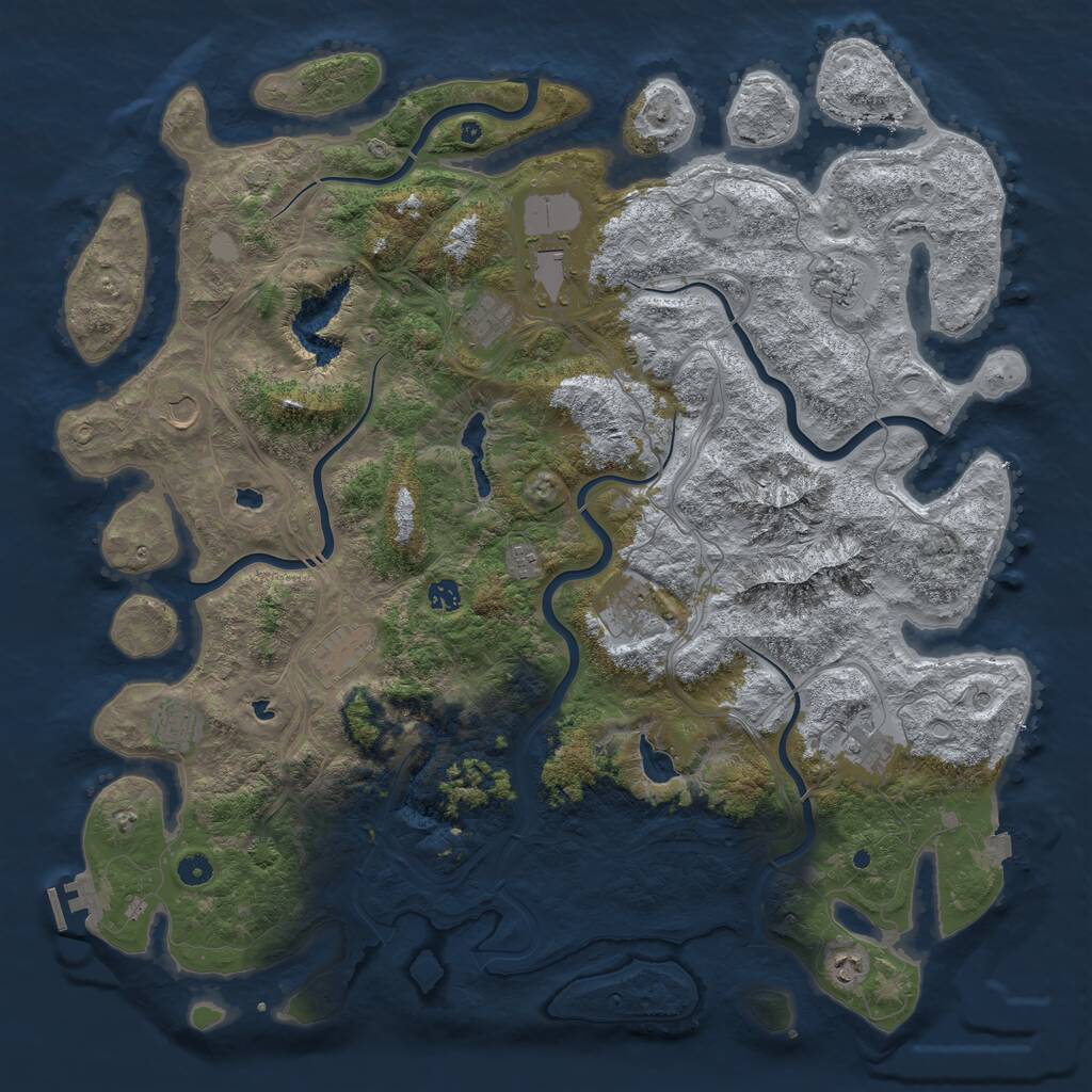Rust Map: Procedural Map, Size: 5000, Seed: 114463546, 16 Monuments