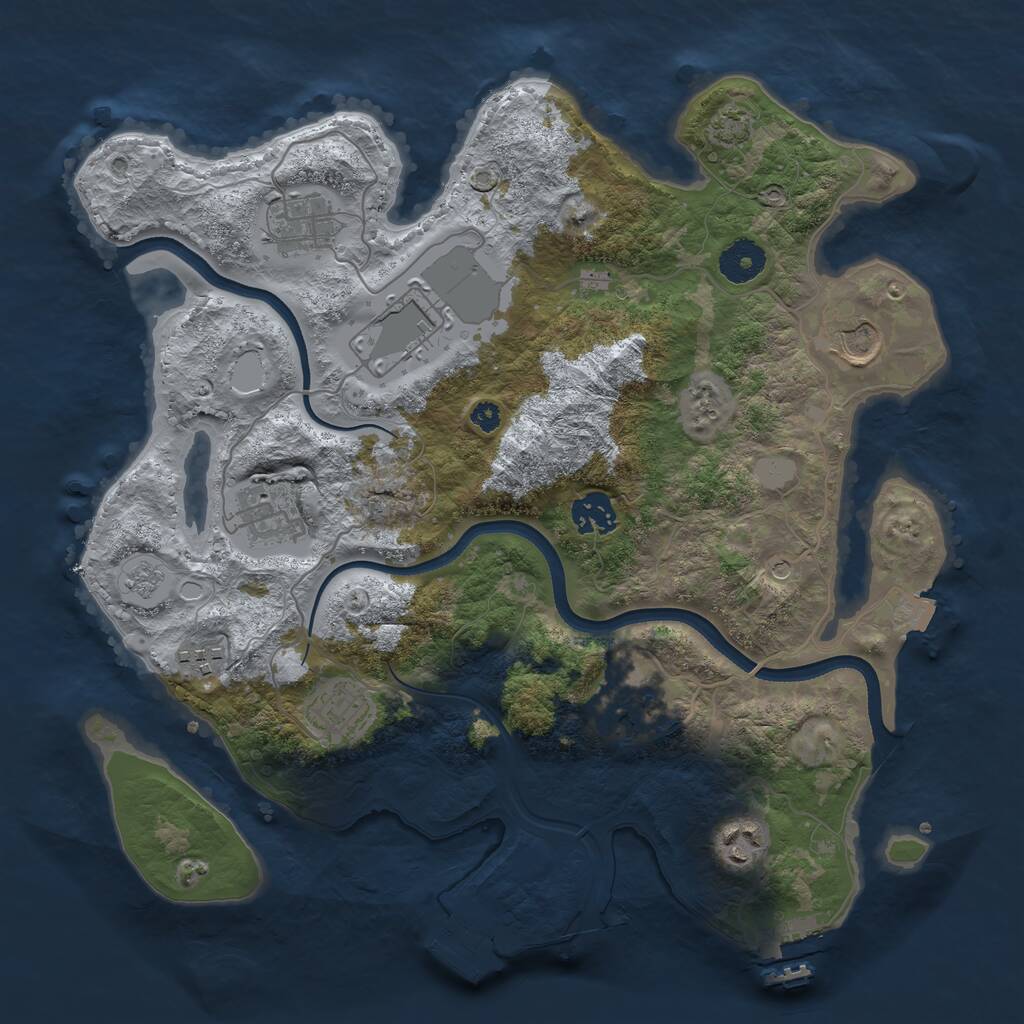 Rust Map: Procedural Map, Size: 3500, Seed: 212222, 15 Monuments