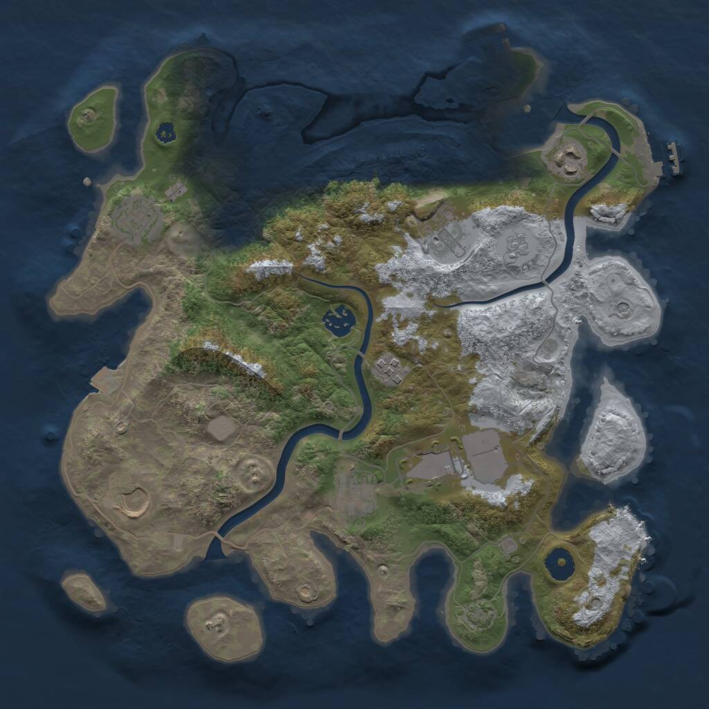 Rust Map: Procedural Map, Size: 3500, Seed: 1488431964, 14 Monuments