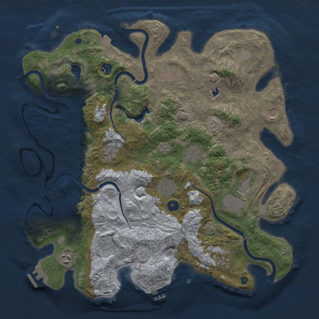 Rust Map: Procedural Map, Size: 4250, Seed: 1386649977, 17 Monuments