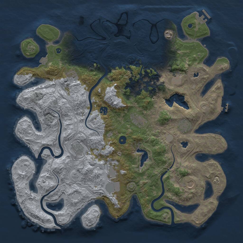 Rust Map: Procedural Map, Size: 4500, Seed: 2125984713, 16 Monuments