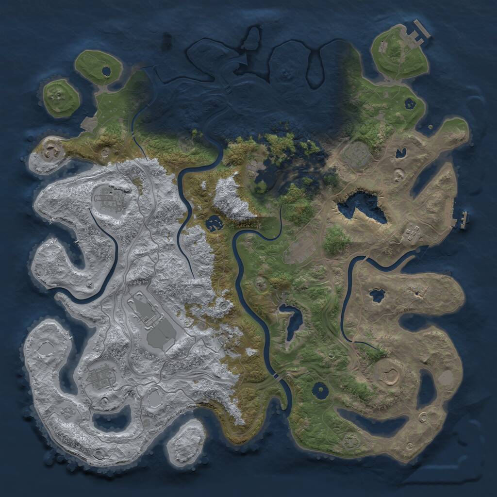 Rust Map: Procedural Map, Size: 4500, Seed: 2125984713, 17 Monuments