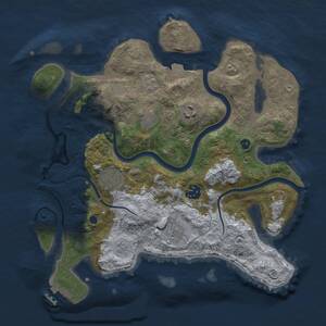 Thumbnail Rust Map: Procedural Map, Size: 3250, Seed: 1207857836, 11 Monuments