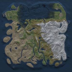 Thumbnail Rust Map: Procedural Map, Size: 4500, Seed: 1321127535, 16 Monuments