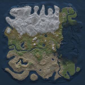 Thumbnail Rust Map: Procedural Map, Size: 4500, Seed: 186013960, 17 Monuments