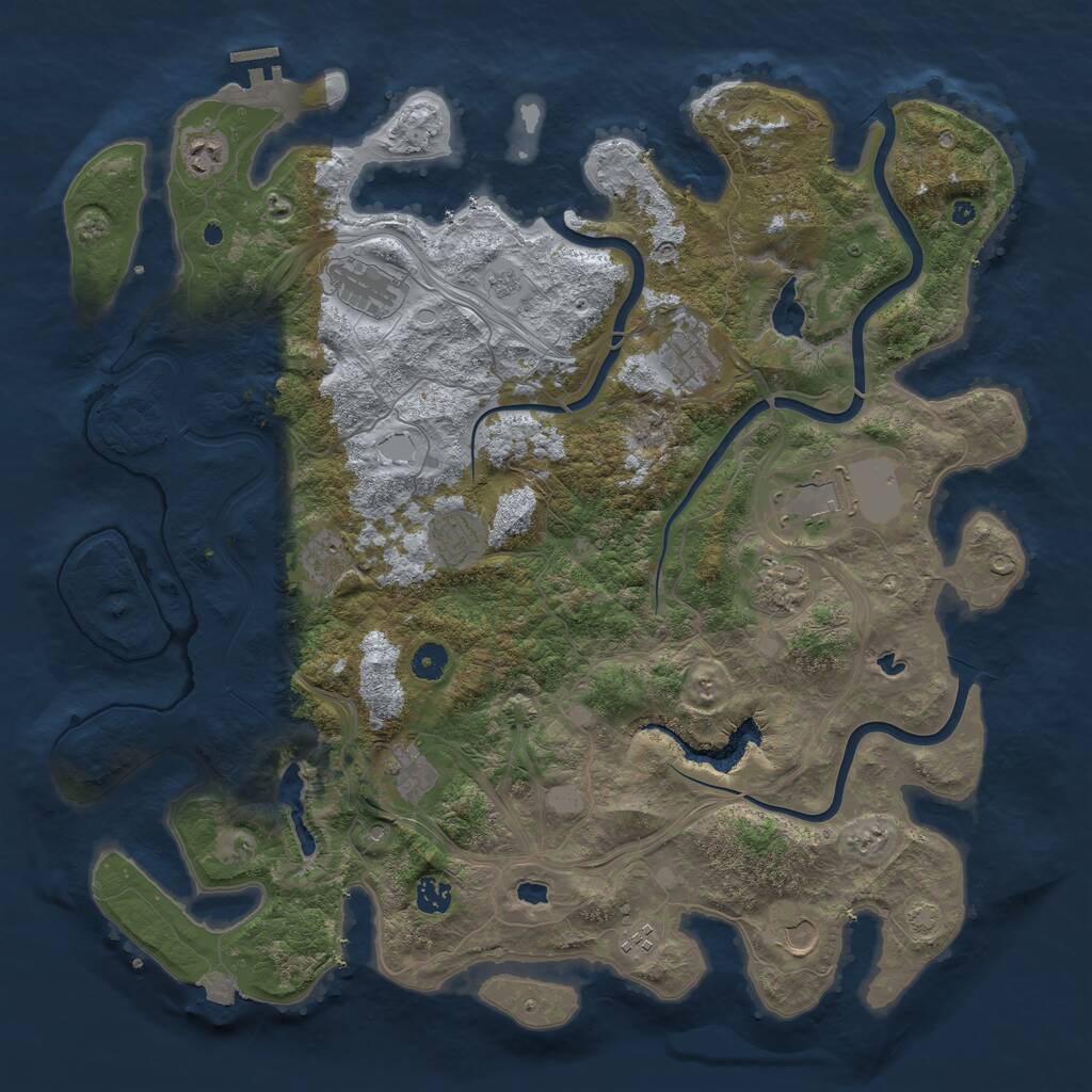 Rust Map: Procedural Map, Size: 4501, Seed: 1272615769, 16 Monuments