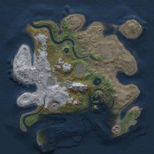 Thumbnail Rust Map: Procedural Map, Size: 3000, Seed: 830679154, 10 Monuments
