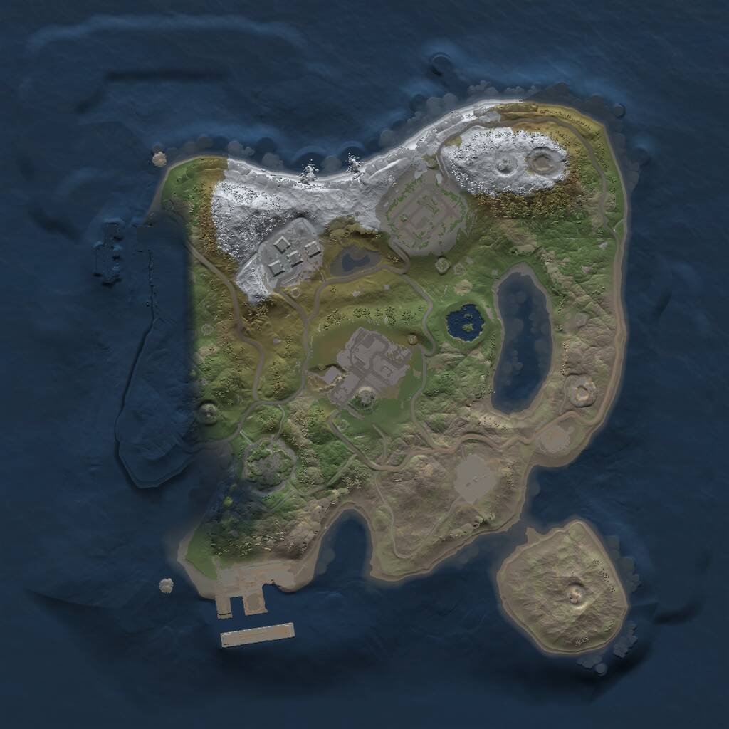 Rust Map: Procedural Map, Size: 2000, Seed: 1984022744, 7 Monuments