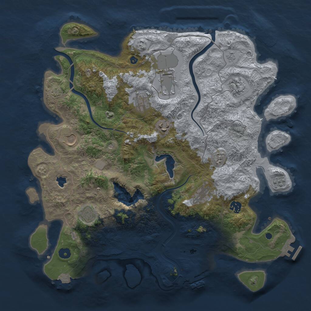 Rust Map: Procedural Map, Size: 4000, Seed: 2014517204, 15 Monuments