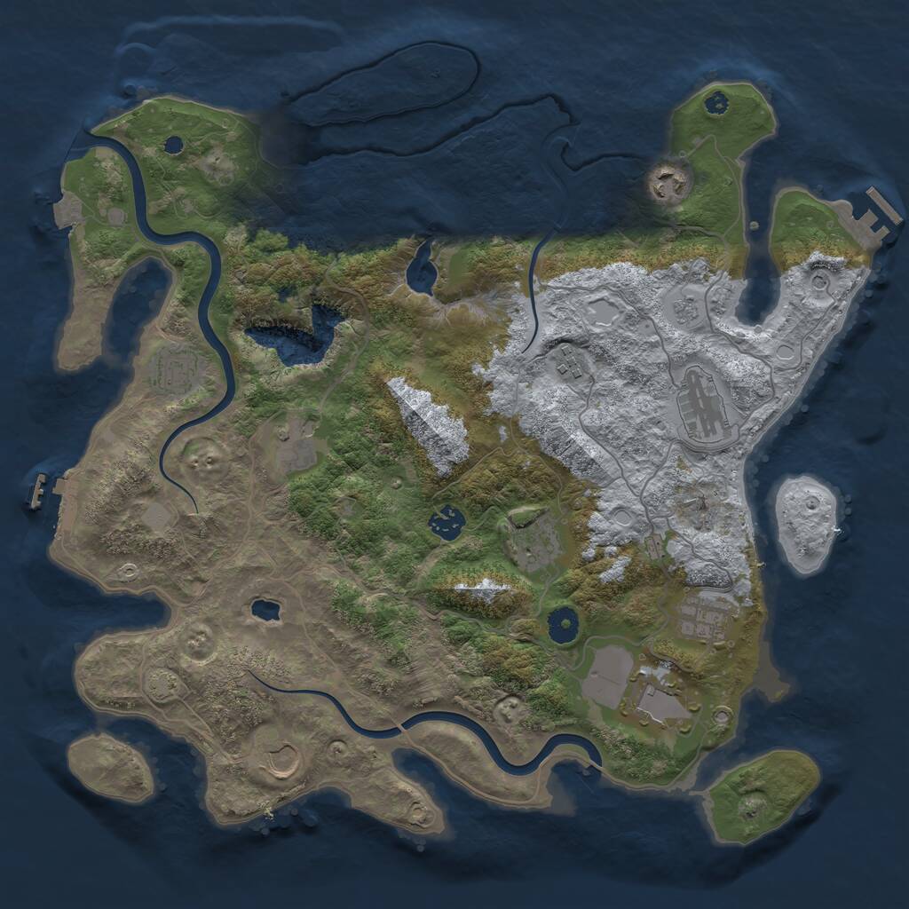 Rust Map: Procedural Map, Size: 4000, Seed: 1479708739, 16 Monuments