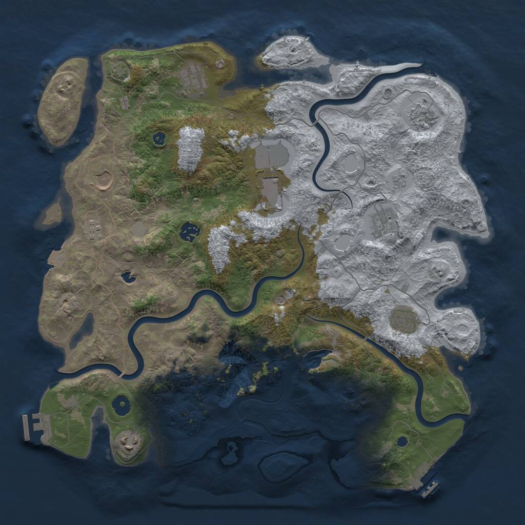 Rust Map: Procedural Map, Size: 4100, Seed: 465142126, 15 Monuments