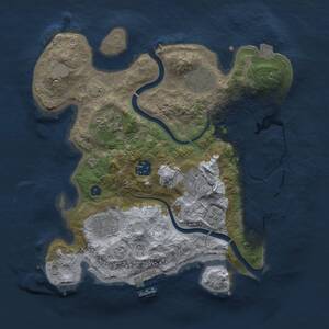 Thumbnail Rust Map: Procedural Map, Size: 3000, Seed: 1050546457, 11 Monuments