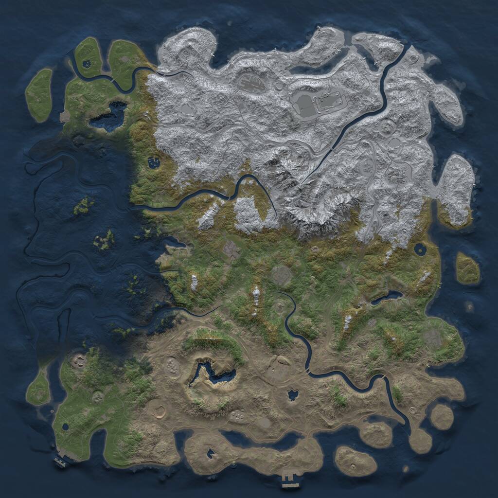 Rust Map: Procedural Map, Size: 6000, Seed: 10294, 17 Monuments
