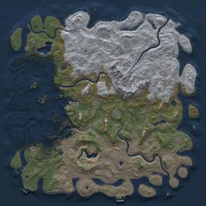 Thumbnail Rust Map: Procedural Map, Size: 6000, Seed: 10294, 17 Monuments