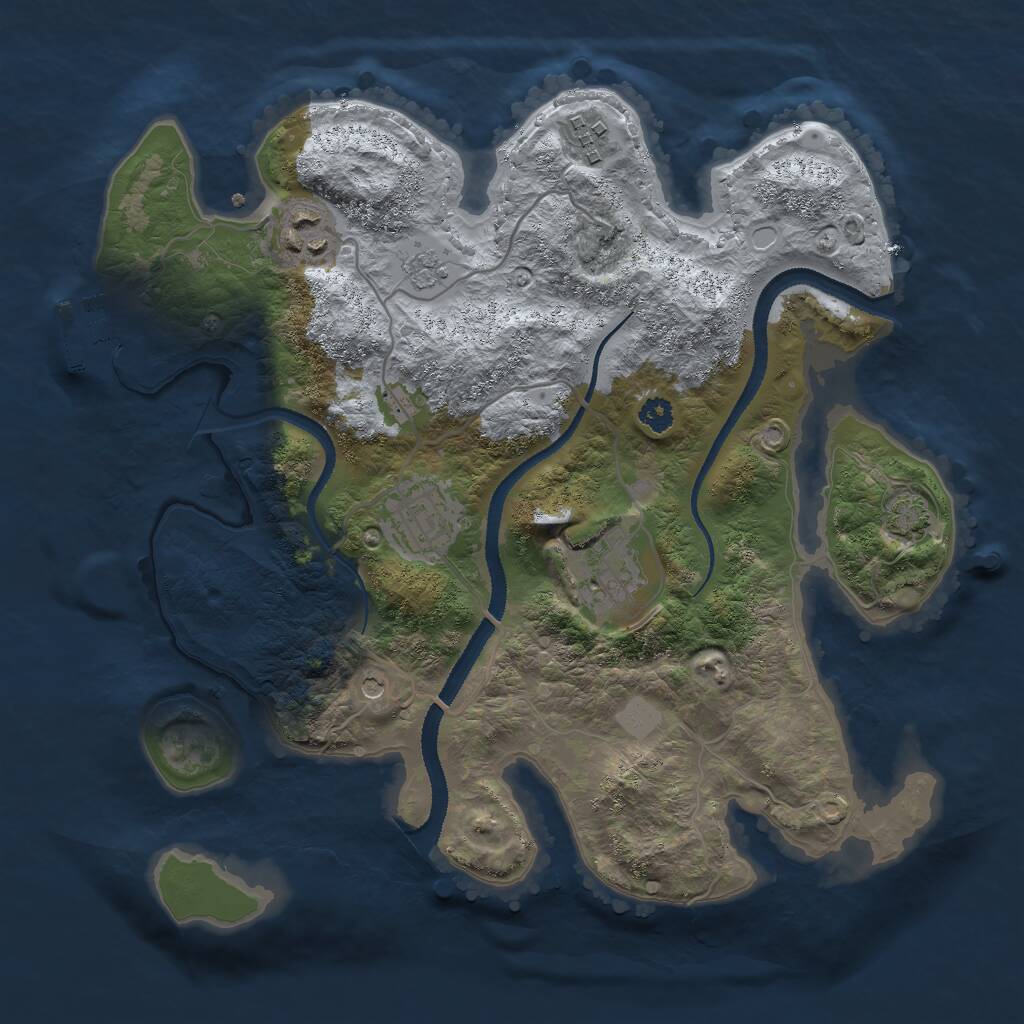 Rust Map: Procedural Map, Size: 3000, Seed: 22556688, 9 Monuments