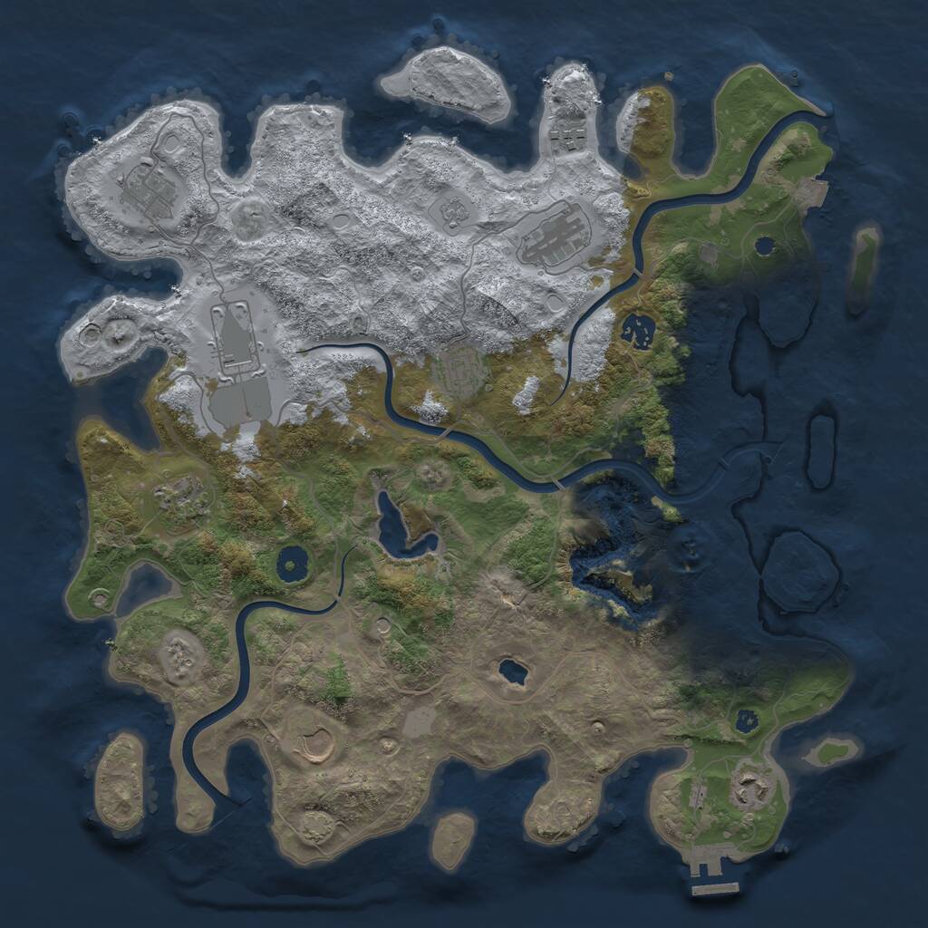 Rust Map: Procedural Map, Size: 4000, Seed: 26650, 14 Monuments