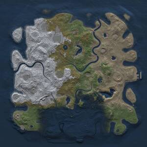 Thumbnail Rust Map: Procedural Map, Size: 4500, Seed: 102346380, 16 Monuments