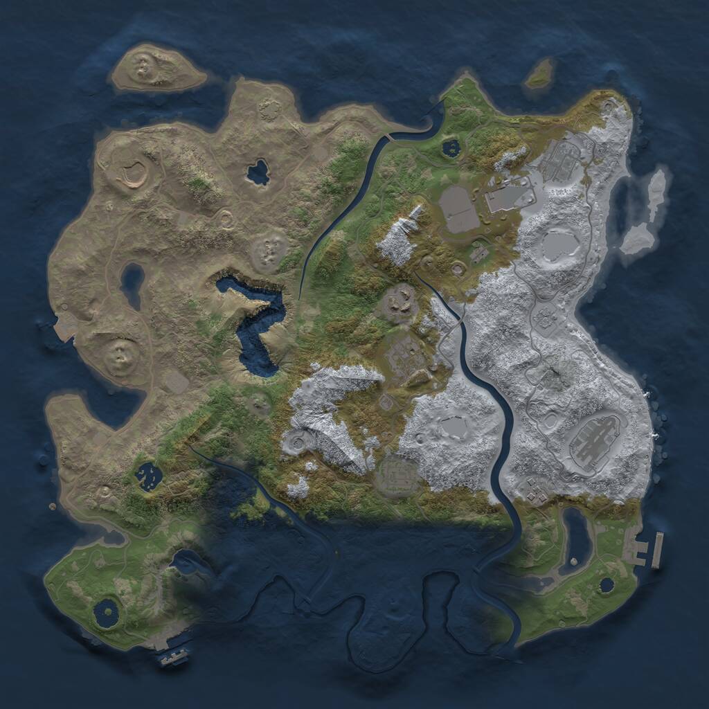 Rust Map: Procedural Map, Size: 4000, Seed: 12599, 15 Monuments