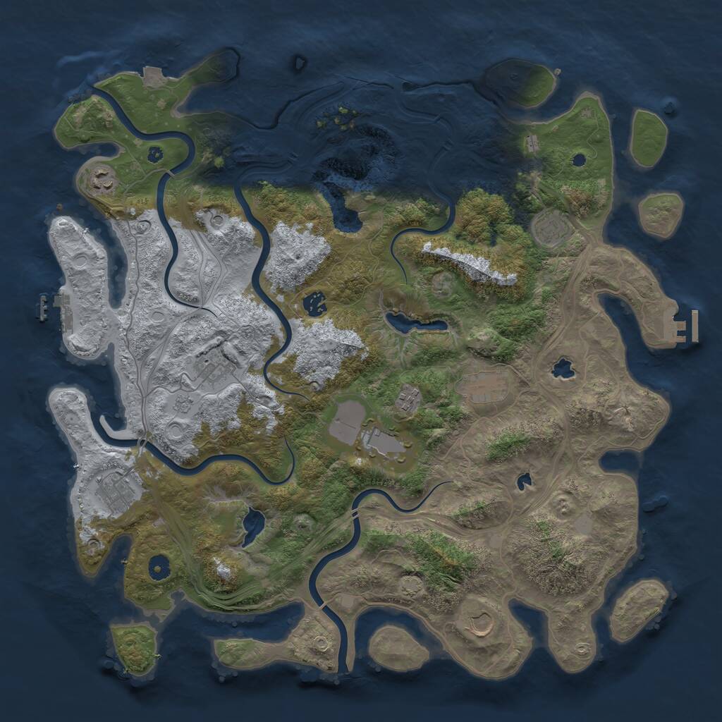 Rust Map: Procedural Map, Size: 4500, Seed: 113197159, 15 Monuments