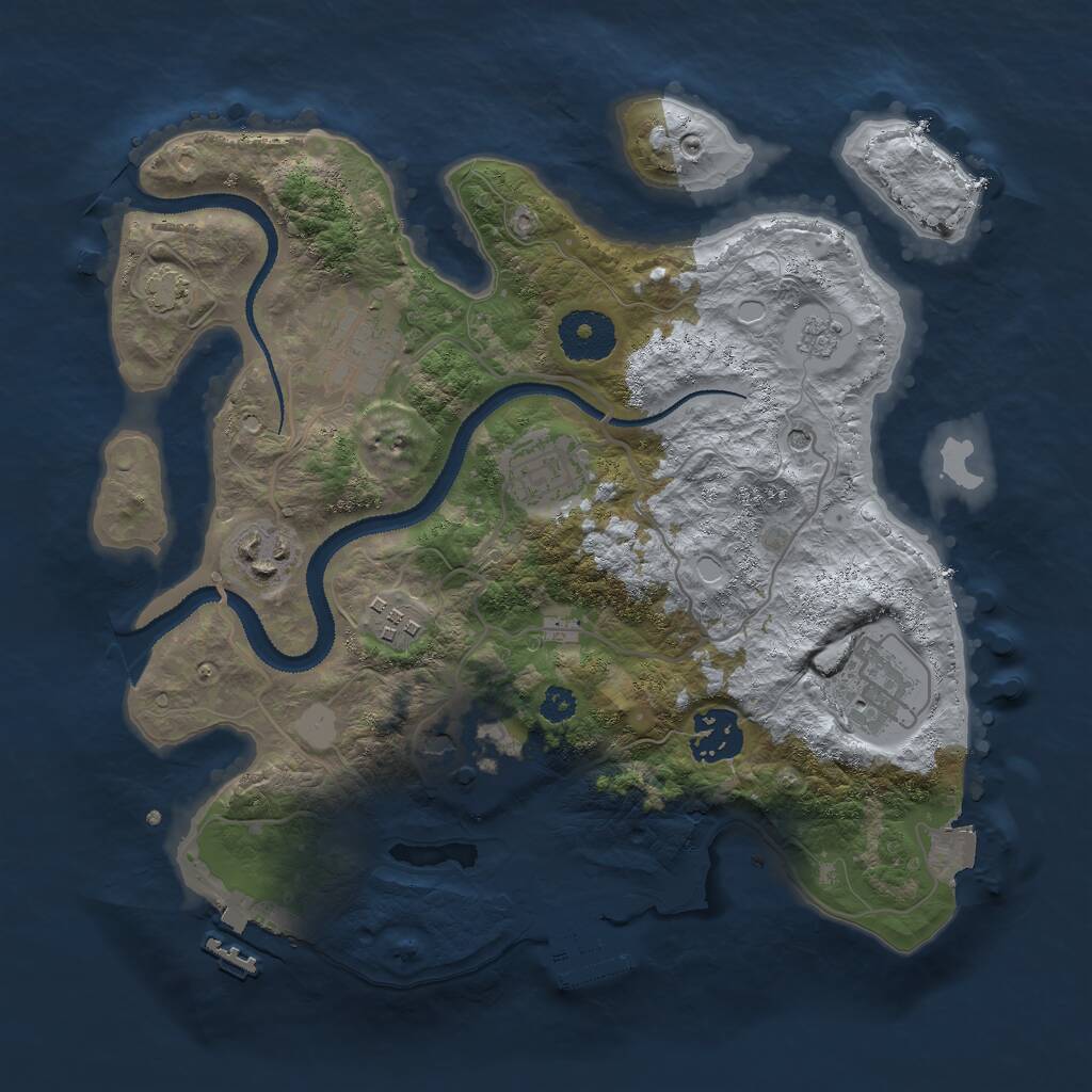Rust Map: Procedural Map, Size: 3000, Seed: 26602, 13 Monuments