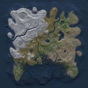 Thumbnail Rust Map: Procedural Map, Size: 4000, Seed: 79366529, 14 Monuments