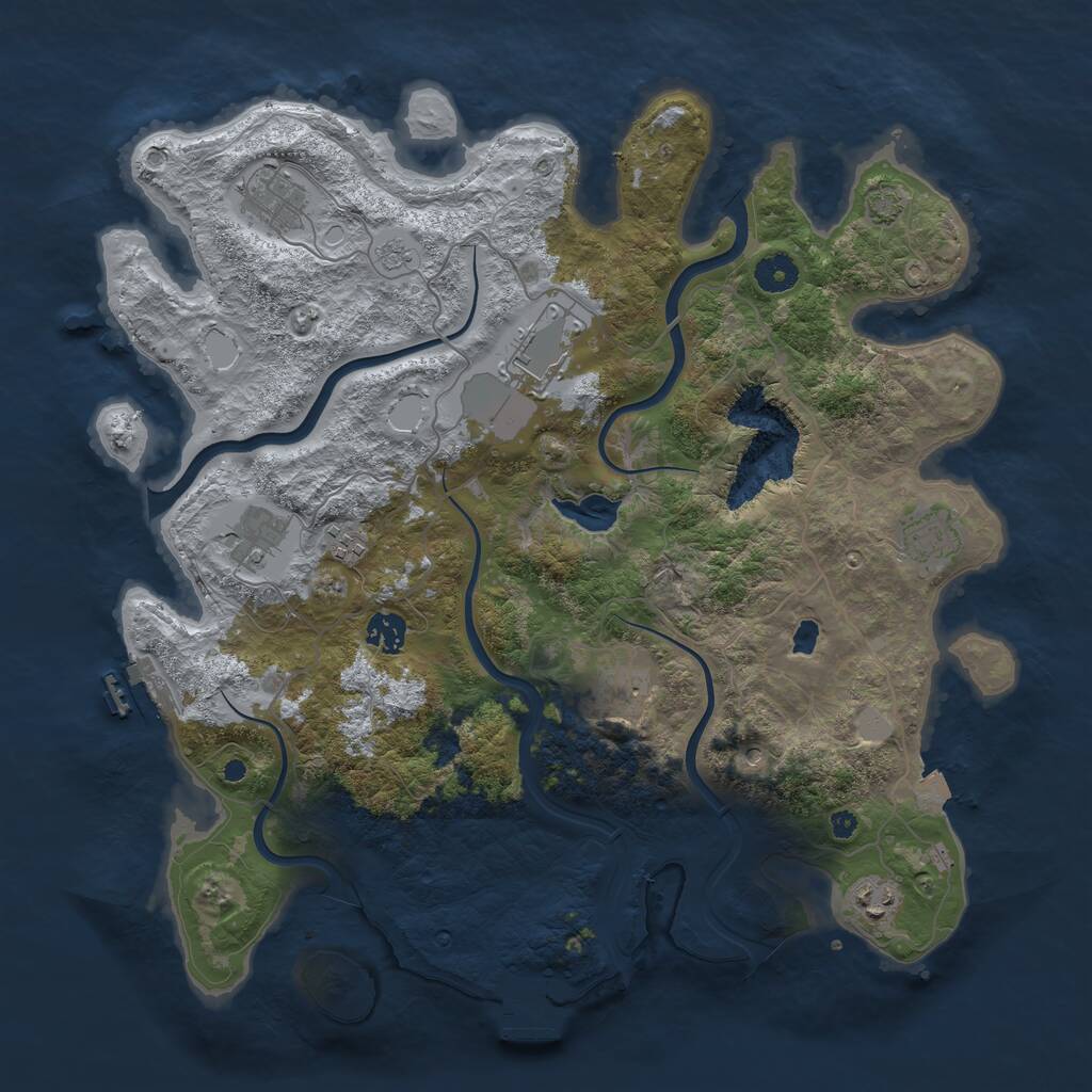 Rust Map: Procedural Map, Size: 4000, Seed: 79366529, 14 Monuments