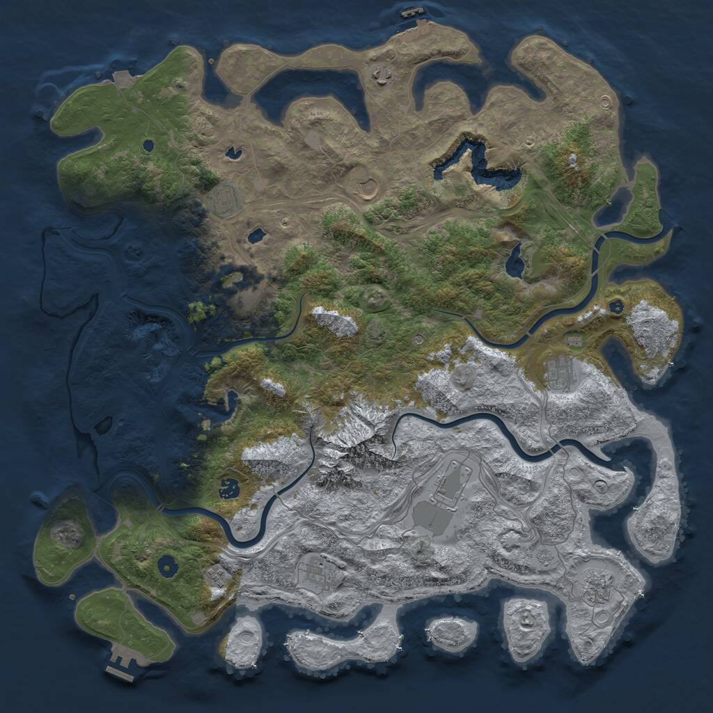 Rust Map: Procedural Map, Size: 5000, Seed: 450129976, 16 Monuments
