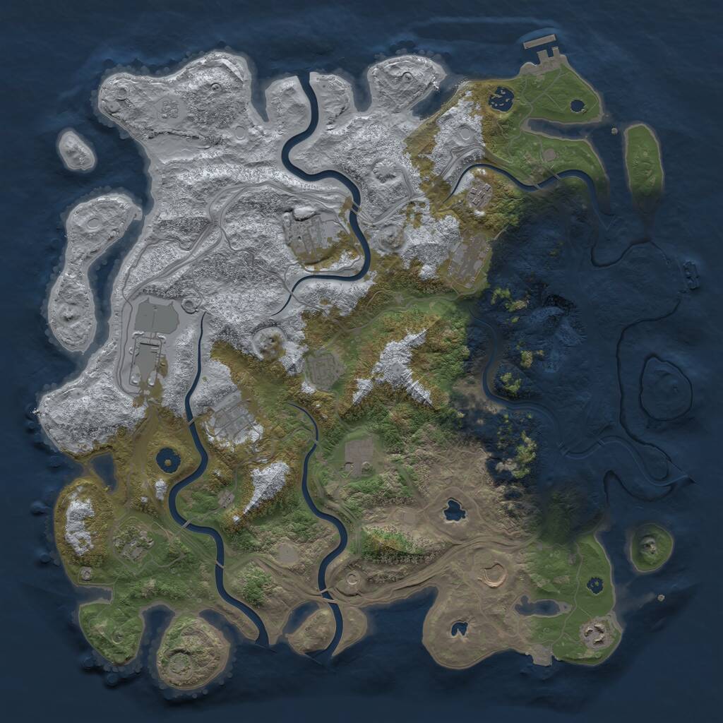 Rust Map: Procedural Map, Size: 4500, Seed: 133314, 17 Monuments