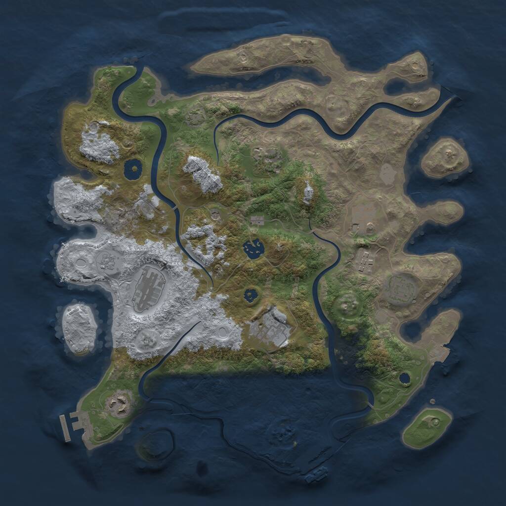 Rust Map: Procedural Map, Size: 3750, Seed: 1773835284, 14 Monuments