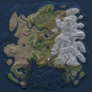 Thumbnail Rust Map: Procedural Map, Size: 4444, Seed: 8048242, 17 Monuments