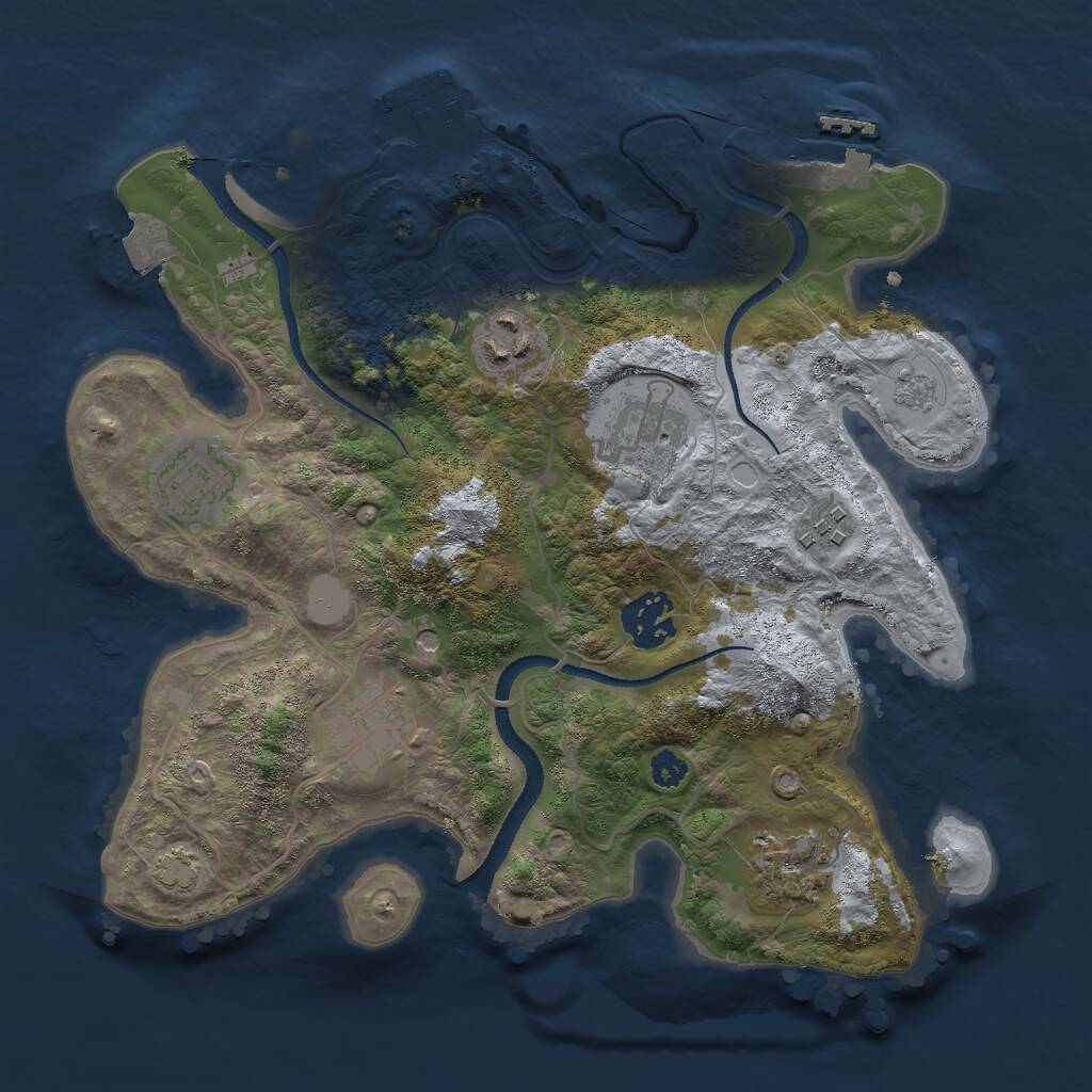 Rust Map: Procedural Map, Size: 3000, Seed: 1959210034, 13 Monuments