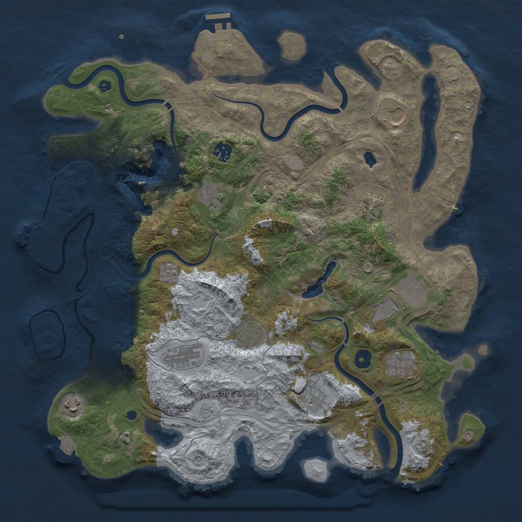 Rust Map: Procedural Map, Size: 4250, Seed: 4583, 17 Monuments