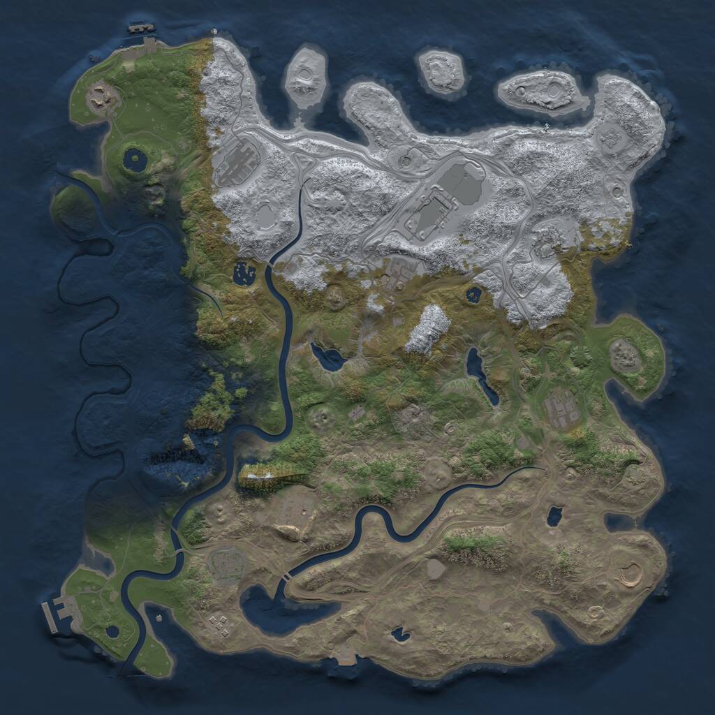 Rust Map: Procedural Map, Size: 4500, Seed: 229570062, 17 Monuments