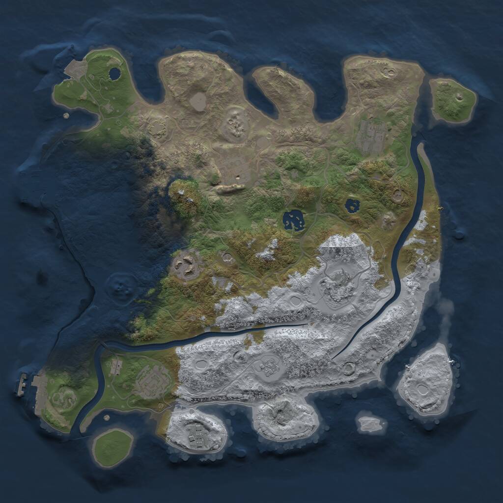 Rust Map: Procedural Map, Size: 3400, Seed: 481981, 13 Monuments