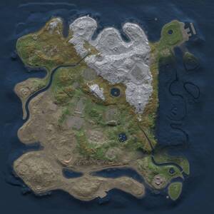 Thumbnail Rust Map: Procedural Map, Size: 3500, Seed: 1199265184, 14 Monuments