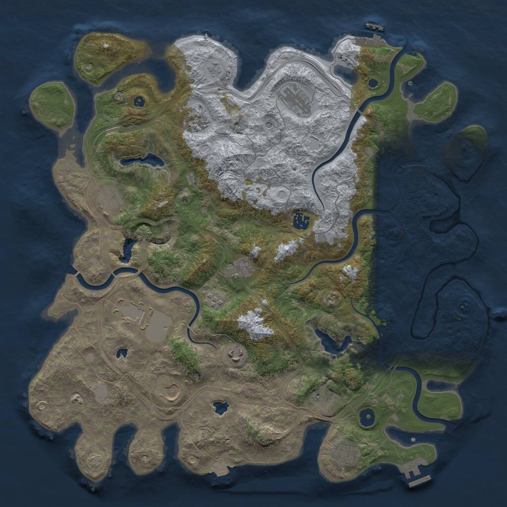 Rust Map: Procedural Map, Size: 4500, Seed: 334849, 17 Monuments