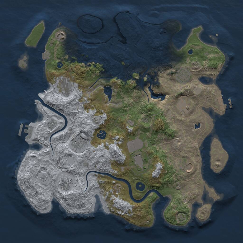 Rust Map: Procedural Map, Size: 4000, Seed: 957922707, 16 Monuments