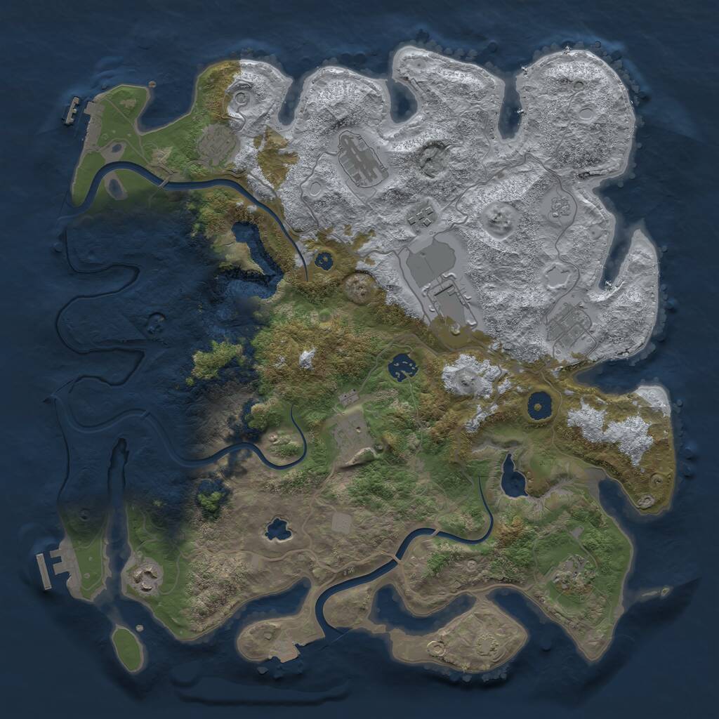 Rust Map: Procedural Map, Size: 4000, Seed: 174185556, 15 Monuments