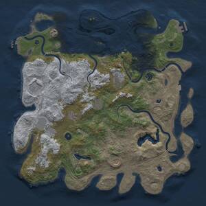 Thumbnail Rust Map: Procedural Map, Size: 4500, Seed: 1597609094, 16 Monuments