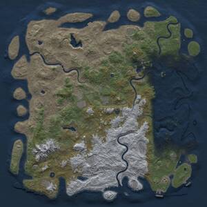 Thumbnail Rust Map: Procedural Map, Size: 6000, Seed: 1960693581, 17 Monuments