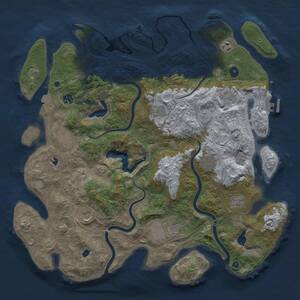 Thumbnail Rust Map: Procedural Map, Size: 4500, Seed: 502789099, 16 Monuments