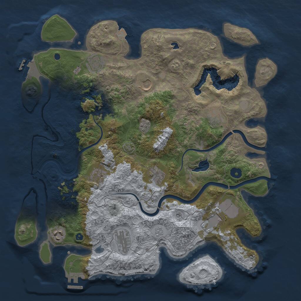 Rust Map: Procedural Map, Size: 4000, Seed: 86583294, 15 Monuments