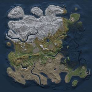 Thumbnail Rust Map: Procedural Map, Size: 4000, Seed: 1252181378, 16 Monuments