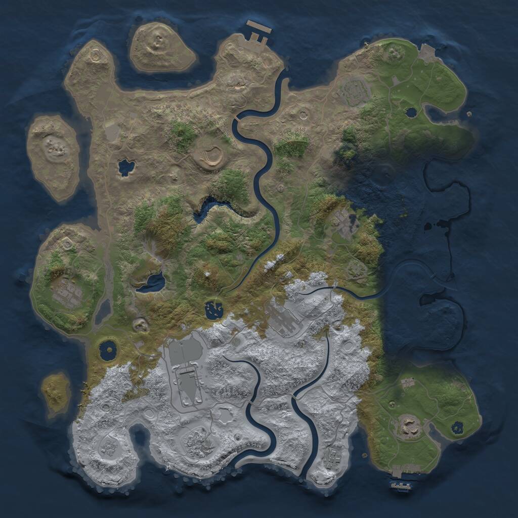 Rust Map: Procedural Map, Size: 4096, Seed: 898294184, 16 Monuments