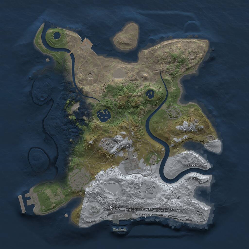 Rust Map: Procedural Map, Size: 2800, Seed: 1034991294, 10 Monuments